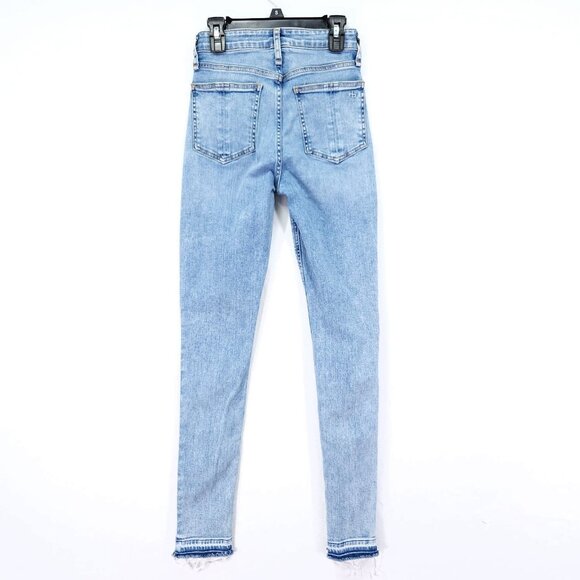 Rag & Bone Distress Skinny Jeans Size 23 Nina High Rise Drop Raw Hem Denim - Picture 2 of 14